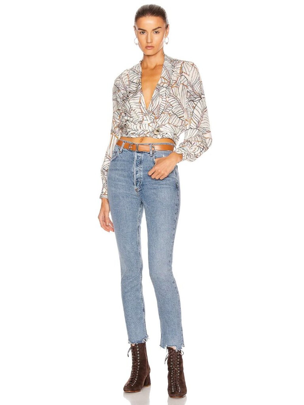 AGOLDE Nico Rooted Medium Wash High Rise Slim Straight Leg Jeans, Size 27